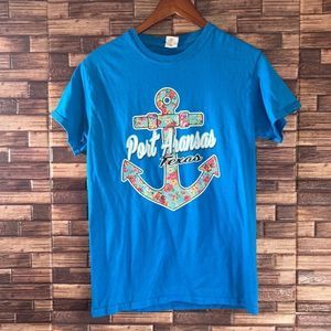 Unisex Small Gildan Port Arkansas Tx Blue T Shirt
